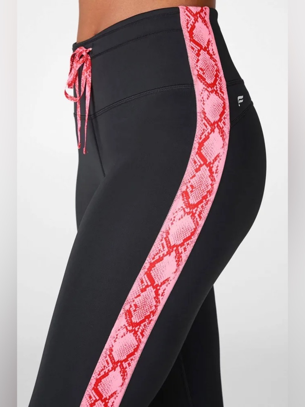 NWT Fabletics Snakeskin Leggings - Black/Pink